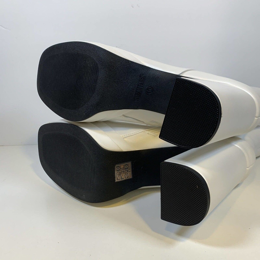 Dream Pairs Platform Ankle Boot Chunky Heel Square Toe White Women's Size 10 - Picture 3 of 6